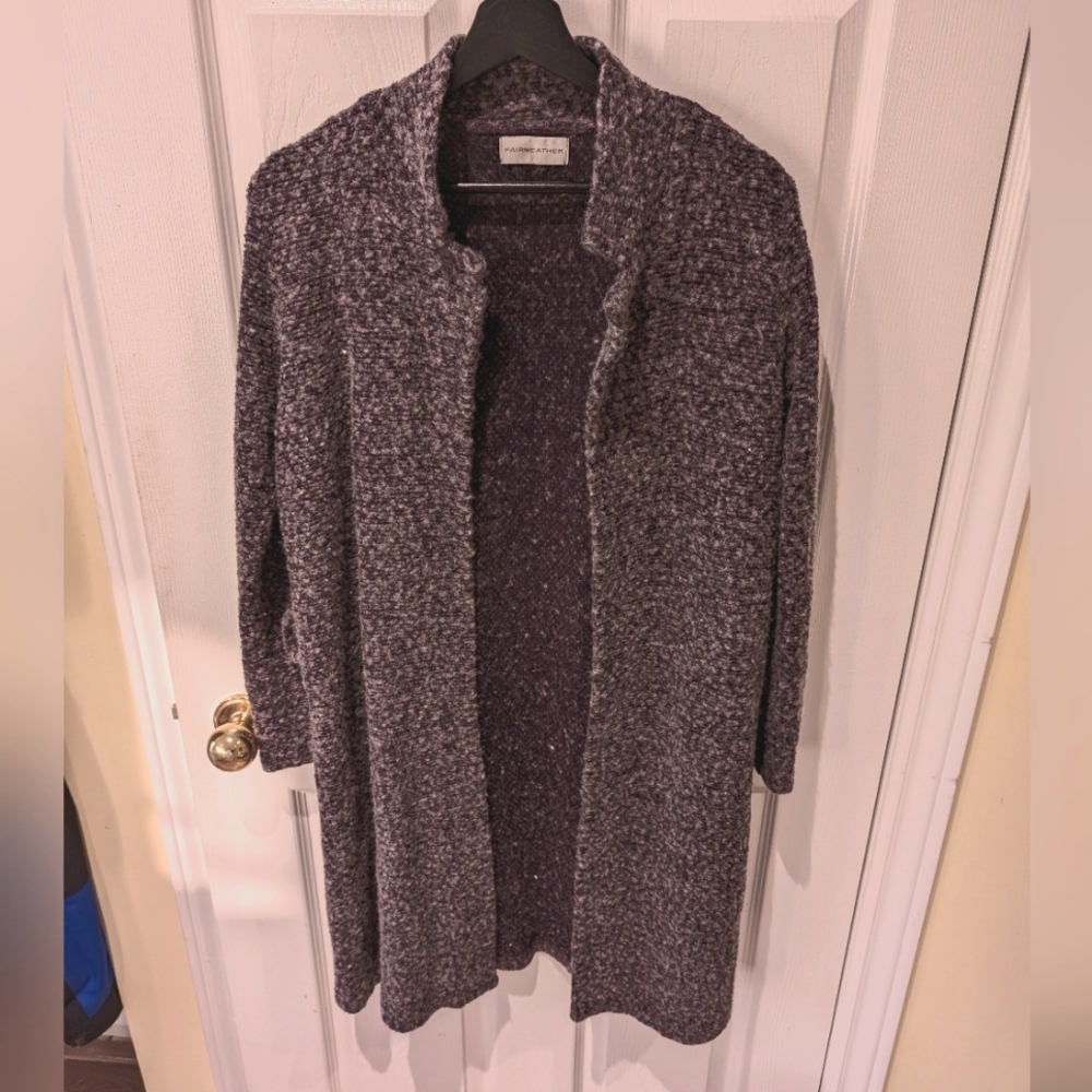 Fairweather, purple knit cardigan, sz medium